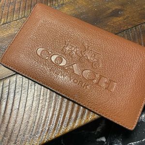 Coach  town leather check book holder